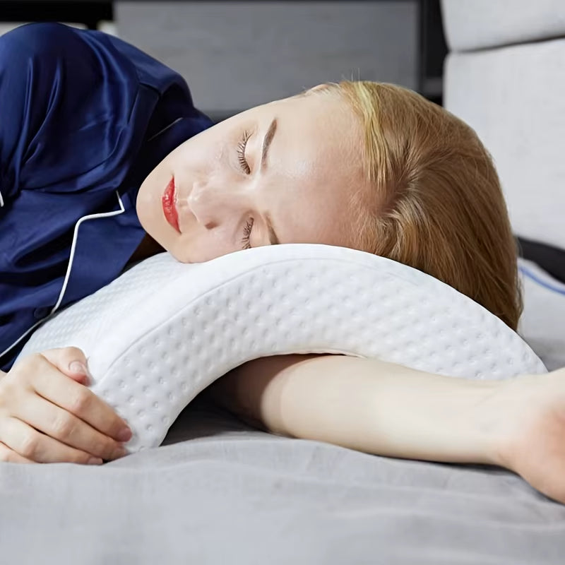 1Pc Sleeping Pillow Couple Pillow Arm Pillow Slow Rebound Pressure Cuddle Pillow Memory Foam Travel Arched Shaped U Pillow