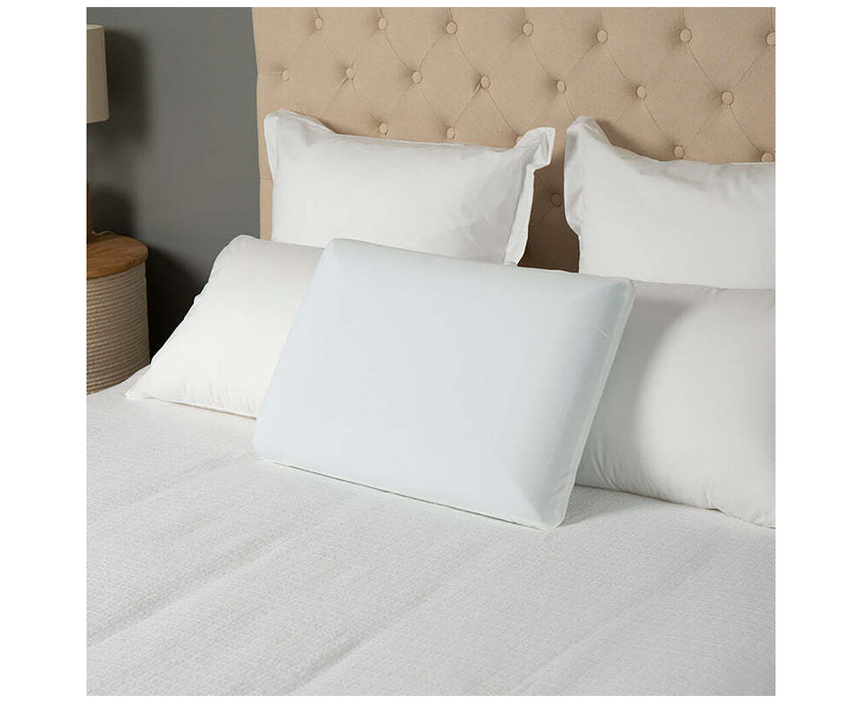 58X38Cm Comfortech Gel Infused Memory Foam Pillow Medium Height White