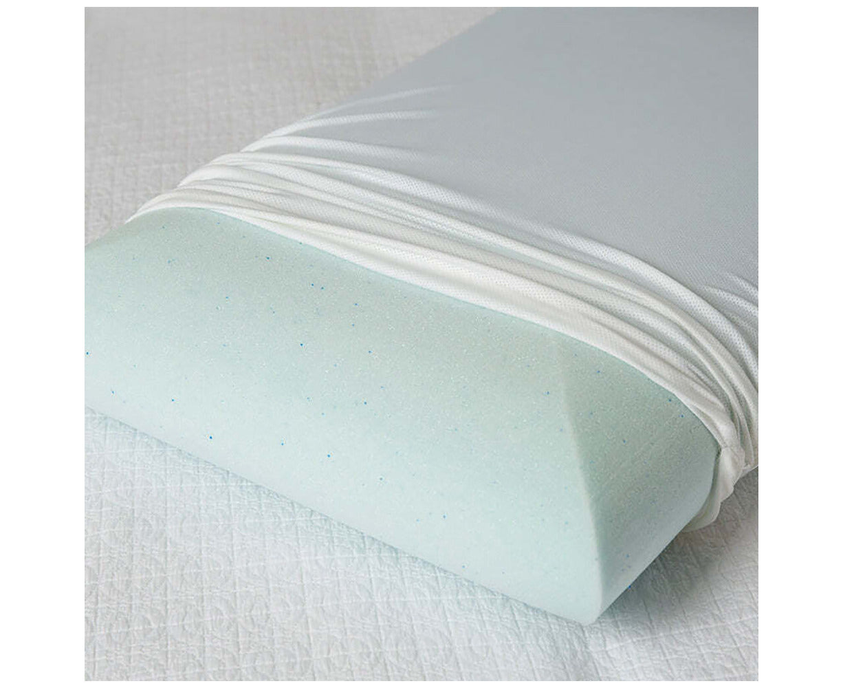 58X38Cm Comfortech Gel Infused Memory Foam Pillow Medium Height White